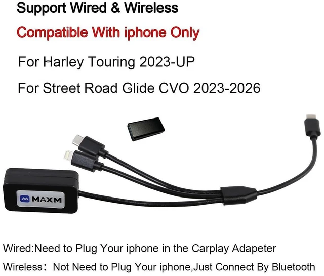 Alt view image 8 of 10 - Motorcycle Wireless CarPlay Adapter Compatible With For Harley Touring 117 121 Street Road Glide FLHX FLTR 2024 2025 2026 (2023-2026)