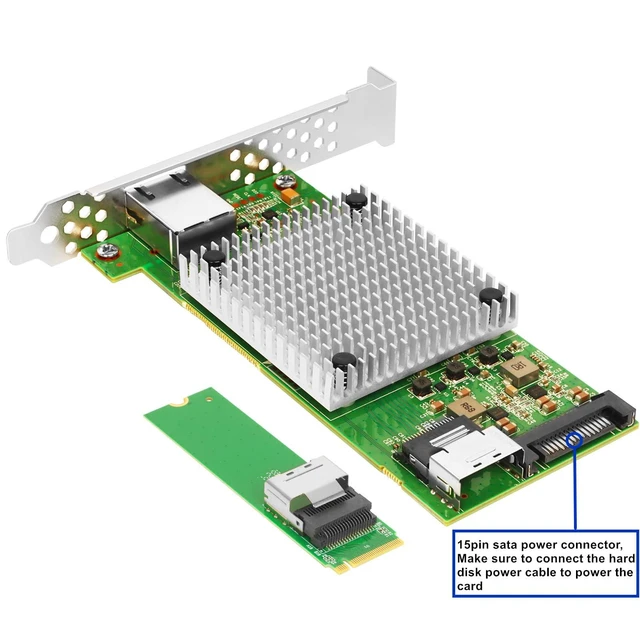 Alt view image 7 of 10 - Vogzone M.2 to 10GbE RJ45 NIC, Single RJ45 Port with Intel 82599 chip, M.2 + M Key + SFF-8087 with 35cm(13.7in) Cable, 10 Gigabit Network Card for Windows, Linux, UEFI