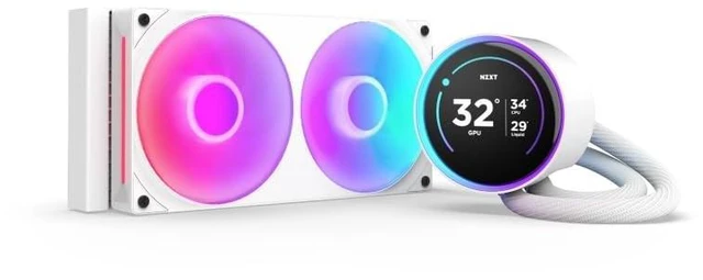 Alt view image 6 of 10 - NZXT Kraken Elite 240 RGB 2024 - AIO CPU Liquid Cooler - 240mm Radiator - 2 x F120P Fans - Customizable 2.72" IPS LCD - NZXT Turbine Pump - AMD AM5, AM4 - Intel LGA 1851/1700, 1200/115X -