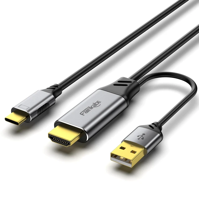 Alt view image 6 of 10 - HDMI to USB C Cable 4K60Hz, HDMI 2.0 to UsbC 6.6FT Soft Graphen Cable Adapter, Connect HDMI Laptop, PC, PS5, Xbox, Steam Deck Dock to USB-C Monitor, Nreal Air, Xreal Air, Touchable Portable Monitor