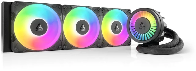 Alt view image 6 of 10 - ARCTIC Liquid Freezer III Pro 360 A-RGB - AIO CPU Cooler, 3 x 120 mm Water Cooling, 38 mm Radiator, PWM Pump, VRM Fan, AMD AM5/AM4, Intel LGA1851/1700 Contact Frame - Black