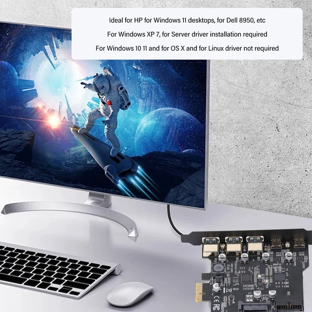Alt view image 8 of 10 - ciciglow PCIe to USB 3.2 Gen 2 Adapter Card, 20Gbps 3xUSB A 2xUSB C 5 Port PCI Express Expansion Card for for Linux for OS X PC, ciciglowqz2g0sg4pv
