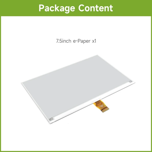 Alt view image 7 of 10 - waveshare 7.5inch E-Ink Raw Display Compatible with Raspberry Pi 5/4B/3B/Zero/Zero W/Zero 2W/Pico/Pico W/Pico WH 800×480 Resolution with SPI Interface Without PCB