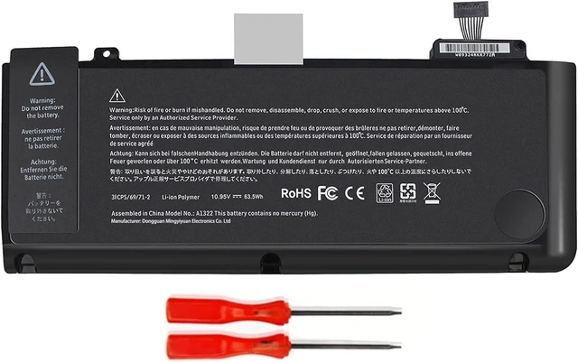 Alt view image 6 of 10 - YXKC A1322 A1278 3ICP5/69/71-2 Li-ion Battery for MacBook Pro 13-inch (Mid 2009,2010,2012; Early/Late 2011) | Compatible with MacBook Pro 5,5;7,1;8,1;9,2 & AMC700LL | 10.95V 63.5Wh