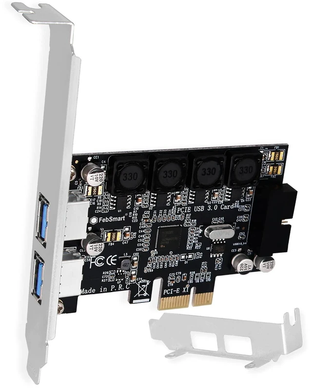 Alt view image 6 of 10 - FebSmart 1X 19Pin USB 3.0 Header and 2X USB-A Ports PCIE USB 3.0 5Gbps Expansion Card for Windows and Linux Desktop PCs, Built in Self-Powered Technology, No Need Additional Power Supply (FS-HA-Pro)
