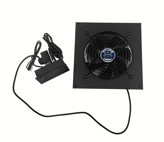 Alt view image 5 of 8 - Single 120mm USB Fan with Bracket and Preset Thermostat