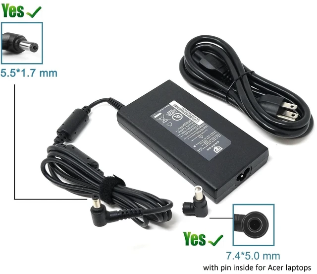 Alt view image 7 of 10 - 19.5V 9.23A AC Adapter Charger Power Supply for Acer Predator Helios 300 G3-571-77QK, G3-571 G3-572 PH317-51, Acer Aspire V17 Nitro VN7-793G, V15 Nitro VN7-593G Compatible Acer ADP-180MB K