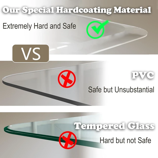 Alt view image 12 of 14 - Beveled Edge Office Chair Mat for Carpet or Hardwood Floor 36" x 48" Clear Chair Mats for a Smooth Glide and Easy Roll On/Off, Heavy Duty and Non-Slip Pad Floor Ultimate Desk Chair Mat