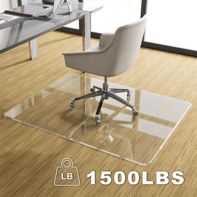Alt view image 14 of 14 - Beveled Edge Office Chair Mat for Carpet or Hardwood Floor 36" x 48" Clear Chair Mats for a Smooth Glide and Easy Roll On/Off, Heavy Duty and Non-Slip Pad Floor Ultimate Desk Chair Mat
