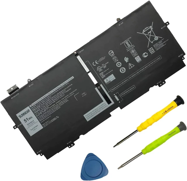 Alt view image 6 of 10 - SUNNEAR 52TWH Laptop Battery Replacement for Dell XPS 13 7390 2-in-1 Series Notebook P103G P103G001 P103G002 MM6M8 0MM6M8 XX3T7 0XX3T7 51Wh 7.6V 6375mAh 4Cell