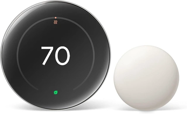 Alt view image 8 of 14 - Google Nest Learning Thermostat (4th gen) + Nest Temperature Sensor (2nd gen) - Silver