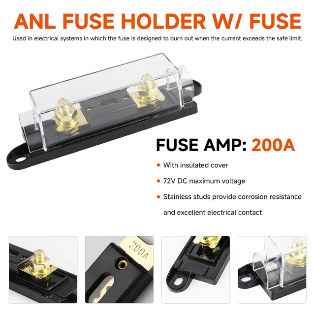 Alt view image 10 of 10 - Rokkadaa 1/0 Gauge Wire Kit with Fuse - Battery Cables 20 Feet, 10FT Black + 10FT Red - Car Amp Power Wiring - 200A ANL Fuse Holder, Cable Lugs & Tubes (Copper Clad Aluminum)