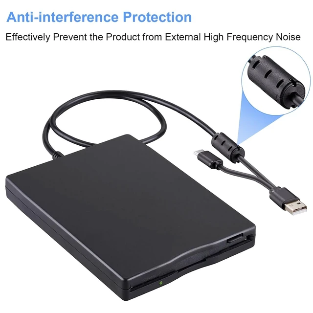 Alt view image 9 of 10 - Tendak Floppy Disk Reader, 3.5 inch External USB & Type-C 1.44MB FDD Floppy Disk Drive for Windows 11/10/8/7/2000/XP, Vista, PC, Laptop and Desktop, Plug and Play, Black