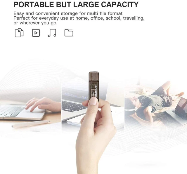 Alt view image 8 of 10 - INLAND Micro Center SuperSpeed 5 Pack 32GB USB 3.0 Flash Drive Gum Size Memory Stick Thumb Drive Data Storage Jump Drive (32G 5-Pack)