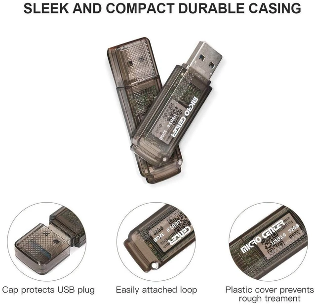 Alt view image 7 of 10 - INLAND Micro Center SuperSpeed 5 Pack 32GB USB 3.0 Flash Drive Gum Size Memory Stick Thumb Drive Data Storage Jump Drive (32G 5-Pack)