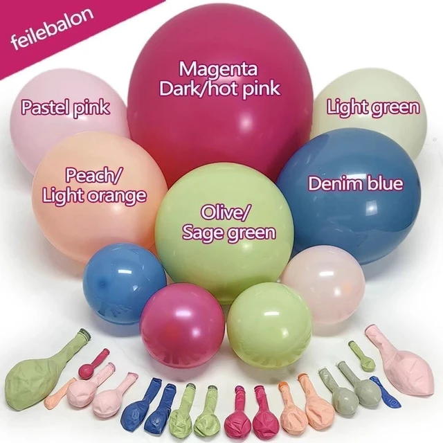 Alt view image 10 of 14 - Hot Pink Green Blue Balloon Arch Kit Double Stuffed Dark Pink Olive Green Denim Blue Light Orange Magenta Peach Balloon Garland for Birthday Baby Shower Flower Wedding Summer Party Decoration