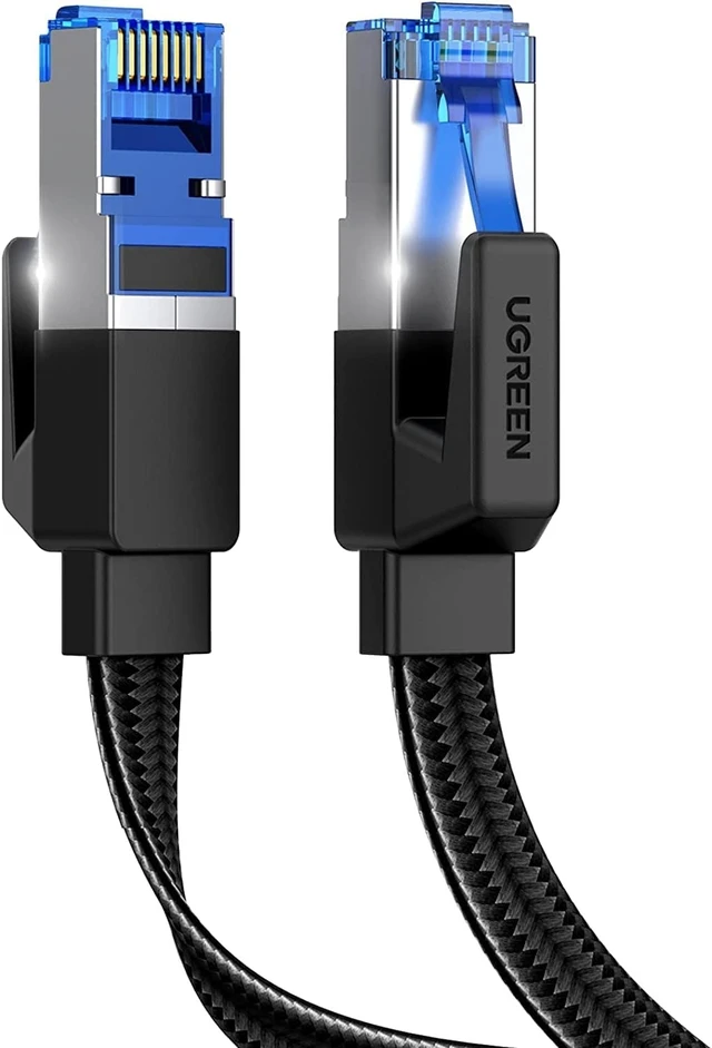 Alt view image 8 of 14 - UGREEN Cat 8 Ethernet Cable 25FT, Flat High Speed 40Gbps 2000Mhz Internet Cable 26AWG Braided Network Cord RJ45 Shielded Indoor LAN Cables Compatible for Gaming PC PS5 Xbox Modem Router 25FT
