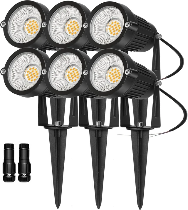 Alt view image 8 of 14 - REEGOLD Low Voltage Landscape Lights Outdoor: 7W 700LM LED Landscape Lighting with Connectors for Tree Garden Yard Pathway | 12V 24V Warm White 2700K Spotlights | IP65 Waterproof | 6 Pack