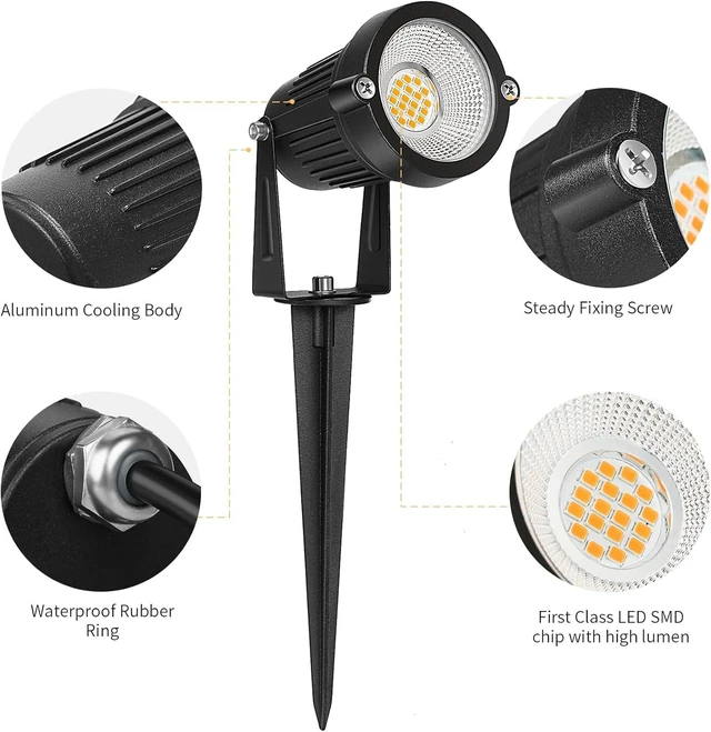 Alt view image 11 of 14 - REEGOLD Low Voltage Landscape Lights Outdoor: 7W 700LM LED Landscape Lighting with Connectors for Tree Garden Yard Pathway | 12V 24V Warm White 2700K Spotlights | IP65 Waterproof | 6 Pack
