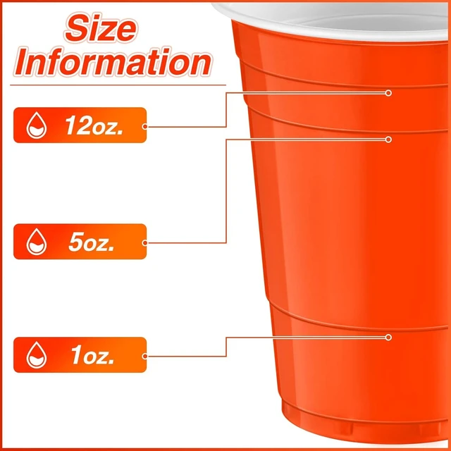 Alt view image 8 of 12 - Lounsweer 100 Pcs Graduation 16 oz Disposable Party Cups Plastic Heavy Duty Drinking Water Cups for Birthday Baby Shower Wedding BBQ Picnic Party Supplies(Orange)