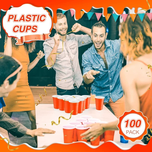 Alt view image 11 of 12 - Lounsweer 100 Pcs Graduation 16 oz Disposable Party Cups Plastic Heavy Duty Drinking Water Cups for Birthday Baby Shower Wedding BBQ Picnic Party Supplies(Orange)