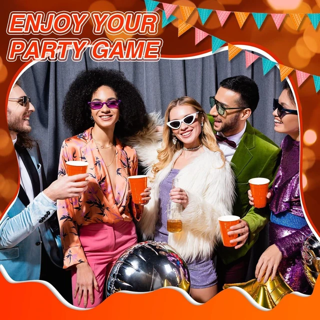 Alt view image 10 of 12 - Lounsweer 100 Pcs Graduation 16 oz Disposable Party Cups Plastic Heavy Duty Drinking Water Cups for Birthday Baby Shower Wedding BBQ Picnic Party Supplies(Orange)
