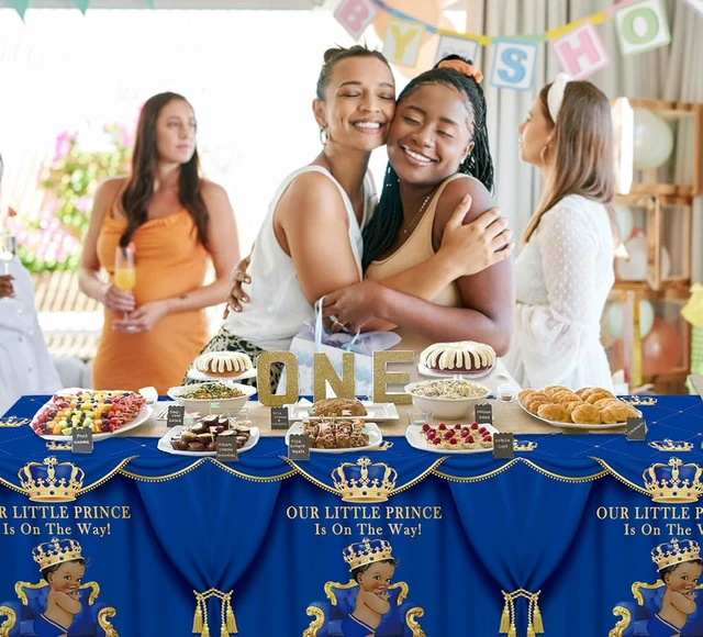 Alt view image 11 of 14 - Buerhanerry 6 Pack Royal Prince Tablecloths Baby Shower Table Cover, Little Prince Baby Shower Decorations, 108" x 54" Royal Blue Prince Birthday Party Supplies for Boys Kids