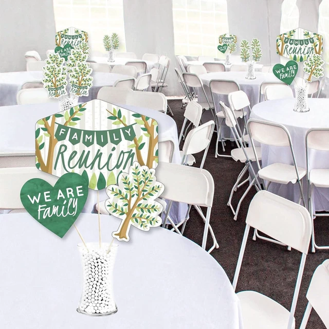 Alt view image 9 of 14 - Big Dot of Happiness Family Tree Reunion - Family Gathering Party Centerpiece Sticks - Showstopper Table Toppers - 35 Pieces