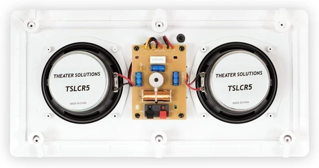 Alt view image 7 of 8 - Theater Solutions TSLCR5 Flush Mount Center Speaker Dual Woofer in Wall