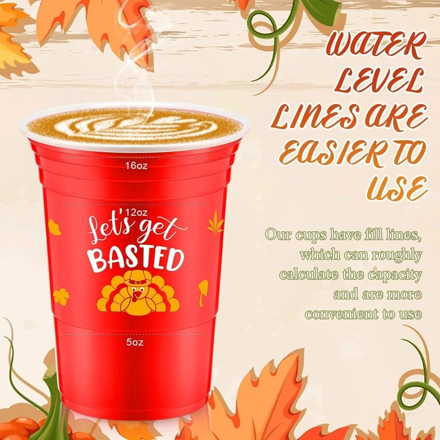 Alt view image 11 of 14 - Uiifan 60 Pcs Thanksgiving Plastic Cups 16 oz Disposable Fall Party Cup Friendsgiving Plastic Stadium Cups Turkey Pumpkin Maple Leaves Drink Cup Hot Cocoa Bar Supplies for Autumn Party