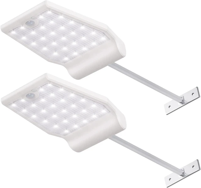 Alt view image 8 of 14 - InnoGear Solar Gutter Lights Outdoor Waterproof, 29 LED Motion Sensor Lighting with 4 Modes, Mounting Pole for Security Wall Fence Yard Barn Porch Garage, Pack of 2