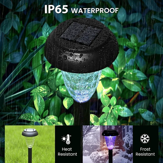 Alt view image 13 of 14 - TISEJOY Solar Pathway Lights Outdoor Waterproof 12 Pack Color Changing Garden Light for Yard Patio Driveway Walkway Lawn Landscape Lighting for Outdoor 4th of July Decorations