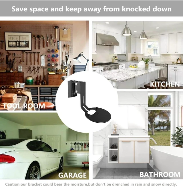 Alt view image 12 of 12 - Wall Mounts Brackets-Pair Set(2PCS) for Sonos Era 100/Era 100 SL Speaker(Include 2PCS,Swivel&Tilt,Sturdy Metal,Enduring Paint Coating,Compatible with Sonos Era 100/Era 100 SL,Pair,Black)