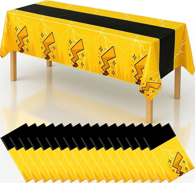 Alt view image 8 of 14 - 16Pcs 2in1 Yellow Cartoon Birthday Party Decorations Tablecloth, 54" x 108" Table Cloth Disposable Rectangle Plastic Table Cover for Kids Baby Shower Party Supplies