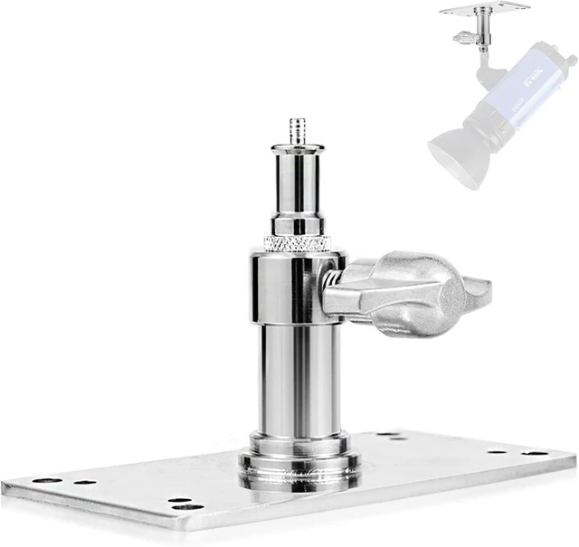 Alt view image 8 of 14 - Meking Overhead Camera Wall Mount, 3.34 inch Baby Wall Plate with 1/4 and 3/8 Screw Photography Ceiling Mount for Video Studio Lighting, Strobe Light, Ring Light, Softbox, Flash