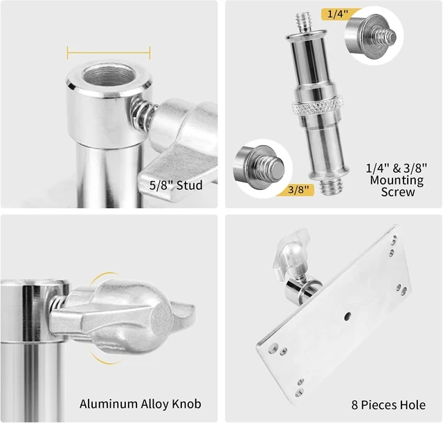 Alt view image 10 of 14 - Meking Overhead Camera Wall Mount, 3.34 inch Baby Wall Plate with 1/4 and 3/8 Screw Photography Ceiling Mount for Video Studio Lighting, Strobe Light, Ring Light, Softbox, Flash