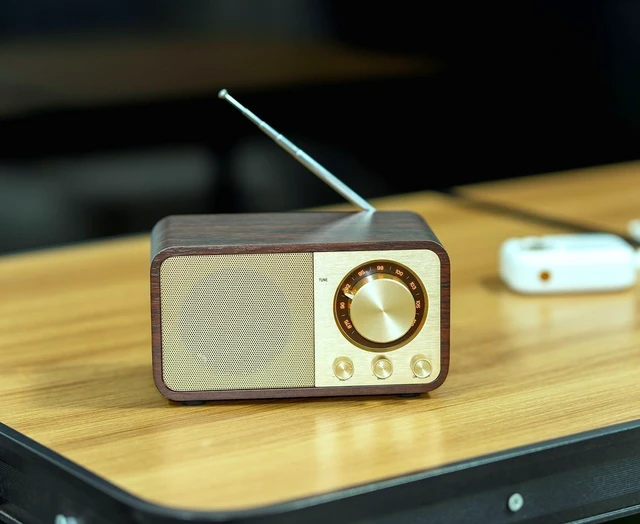 Alt view image 14 of 14 - FM Radio with Bluetooth Retro Bluetooth Speaker Vintage Radio with SD/USB Memory Music Player Function, Wireless Streaming from Smartphone, Up to 10 Hours Playback (Walnut)