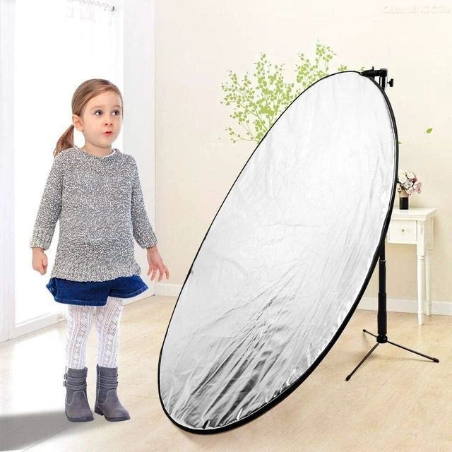 Alt view image 12 of 12 - 43 Inch/110 Centimeter Light Reflector 5-in-1 Collapsible Photography Reflectors kit with Metal Clamp and Light Stand for Studio Lighting Outdoor Shooting (Silver/Gold/White/Black/Translucent)
