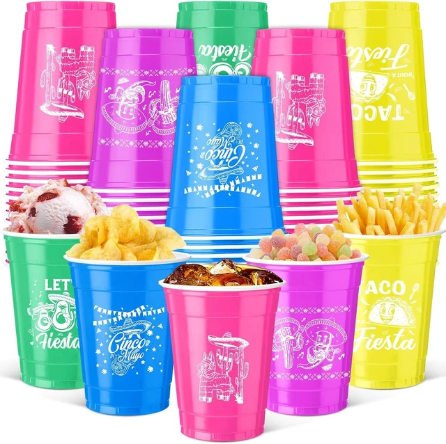 Alt view image 7 of 12 - Vesici 100 Pcs 12oz Fiesta Graduation Party Decorations Disposable Plastic Cups Mexican Graduation Drinking Cups Taco Bout a Grad Party Supplies for Birthday