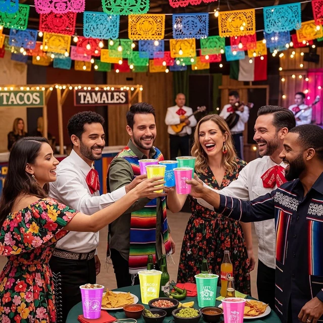 Alt view image 11 of 12 - Vesici 100 Pcs 12oz Fiesta Graduation Party Decorations Disposable Plastic Cups Mexican Graduation Drinking Cups Taco Bout a Grad Party Supplies for Birthday