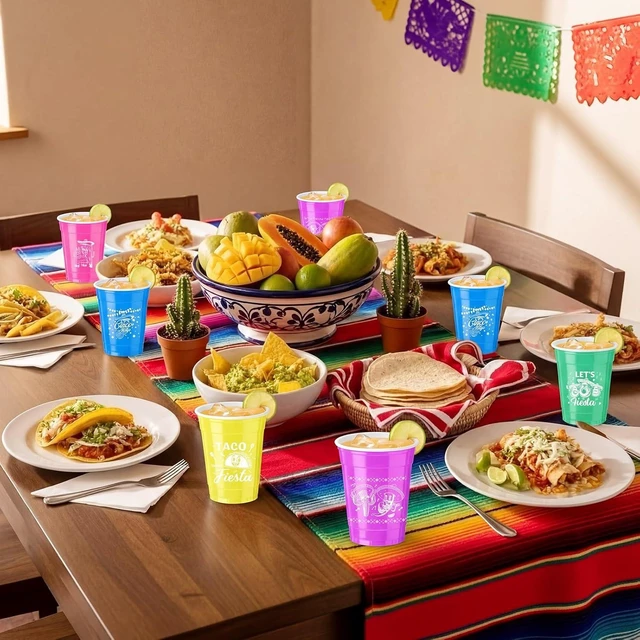 Alt view image 12 of 12 - Vesici 100 Pcs 12oz Fiesta Graduation Party Decorations Disposable Plastic Cups Mexican Graduation Drinking Cups Taco Bout a Grad Party Supplies for Birthday