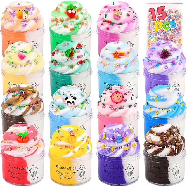 Alt view image 7 of 12 - TITRITH Cloud Slime 15-Pack Case of Colorful for Girls and Boys, Fun Party Favors Supplies, Bulk Slime Kit Scented, Soft, Non-Sticky for Birthday Gifts, School Carnival Prizes, Goodie Bag Stuffers