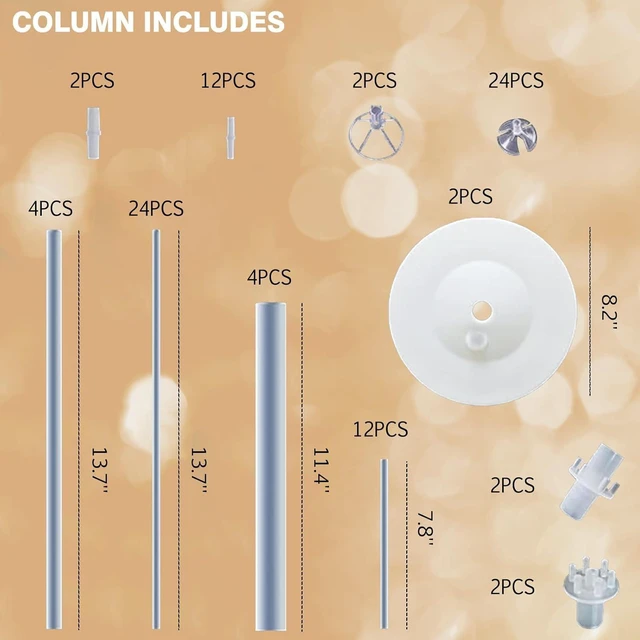 Alt view image 11 of 14 - 2 Sets Balloon Arch Stand with Base and String Light + 26pcs Balloons,Balloon Column Stand Kit for Floor Decorations for Baby Shower Graduation Birthday Halloween Wedding Party