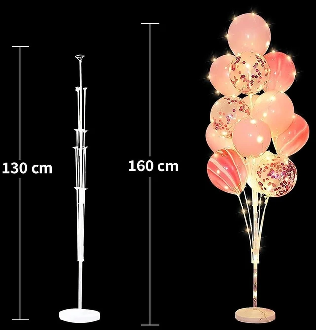 Alt view image 10 of 14 - 2 Sets Balloon Arch Stand with Base and String Light + 26pcs Balloons,Balloon Column Stand Kit for Floor Decorations for Baby Shower Graduation Birthday Halloween Wedding Party