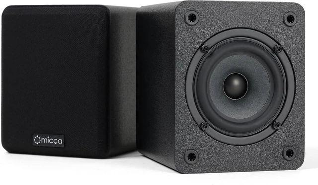 Alt view image 6 of 10 - Micca COVO-S 2-Way Passive Bookshelf Speakers, Amplifier Required, Not for Turntable, 3-Inch Woofer, 0.75-Inch Tweeter, Wall Mountable, Pair, Black
