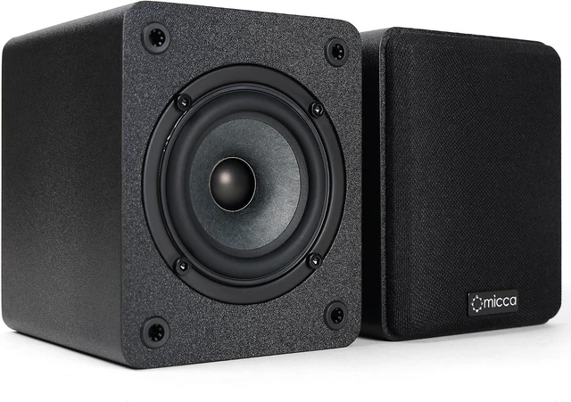 Alt view image 9 of 10 - Micca COVO-S 2-Way Passive Bookshelf Speakers, Amplifier Required, Not for Turntable, 3-Inch Woofer, 0.75-Inch Tweeter, Wall Mountable, Pair, Black