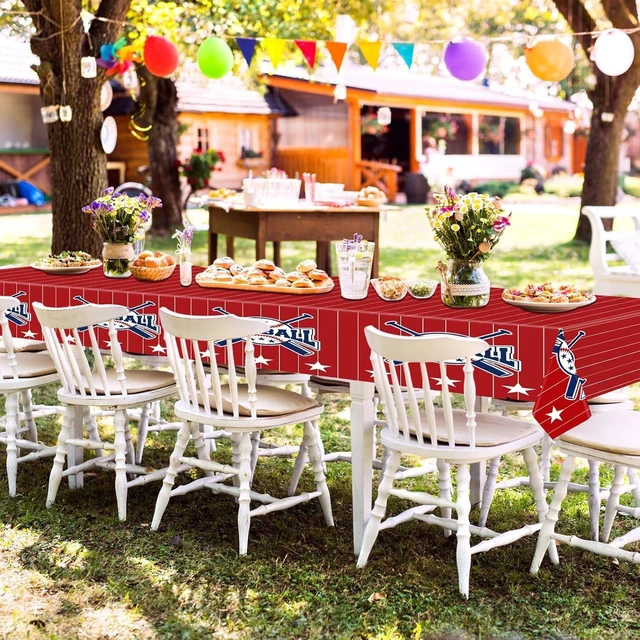 Alt view image 14 of 14 - Mixweer 12 Pcs Baseball Plastic Tablecloth Birthday Party Decorations 54 x 108 Inch Baseball Field Rectangular Plastic Table Cover for Sports Theme Fan Sports Event Game Day Birthday Party Supplies