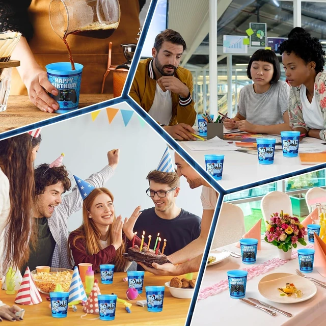 Alt view image 12 of 14 - Cholemy 50 Pcs Video Game Plastic Cups 12 oz Reusable Stadium Cups for Gaming Party Favors Level Up Gamer Drinking Tumblers Birthday Party Decorations Supplies