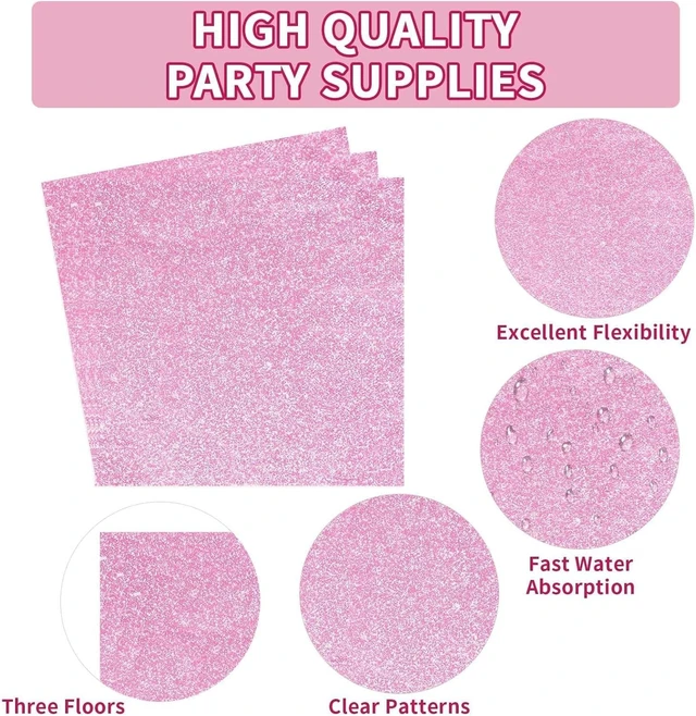 Alt view image 10 of 14 - Grencian 96Pcs Pink Pastel Party Supplies Light Pink and White Plates and Napkins Tableware Set Rainbow Birthday Decorations for Girls Women Sprinkle Bride Shower Wedding Anniversary Party Serves 24