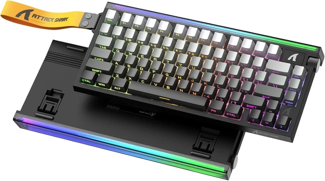 Alt view image 8 of 14 - ATTACK SHARK R85HE Wired 75% Hall Effect Rapid Trigger Mechanical RGB Gaming Keyboard with 8K Polling,0.05mm RT Accuracy,0.08MS Latency,Magnetic Switch,5 Layer Sound Damped,Driver for PC(Moonlight)